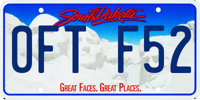 SD license plate 0FTF52
