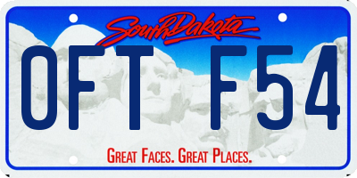SD license plate 0FTF54