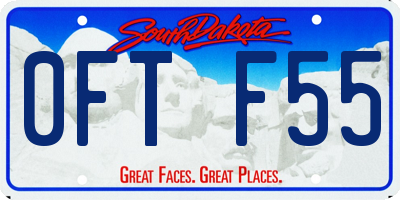 SD license plate 0FTF55