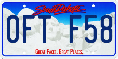 SD license plate 0FTF58