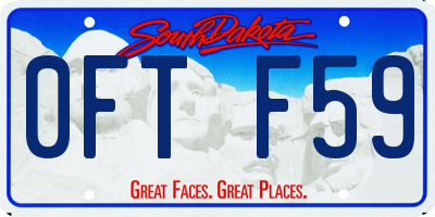 SD license plate 0FTF59