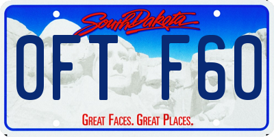 SD license plate 0FTF60