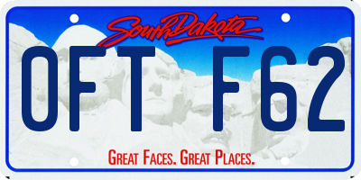 SD license plate 0FTF62