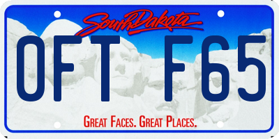 SD license plate 0FTF65