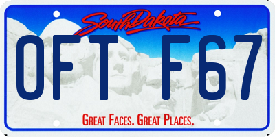 SD license plate 0FTF67