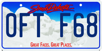SD license plate 0FTF68