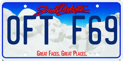 SD license plate 0FTF69