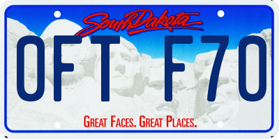 SD license plate 0FTF70