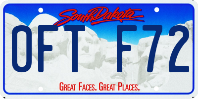 SD license plate 0FTF72