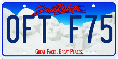 SD license plate 0FTF75