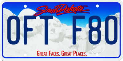SD license plate 0FTF80