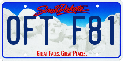 SD license plate 0FTF81