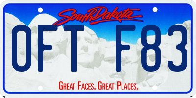 SD license plate 0FTF83