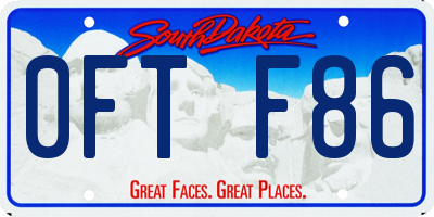 SD license plate 0FTF86