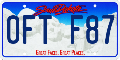 SD license plate 0FTF87