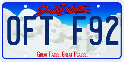SD license plate 0FTF92