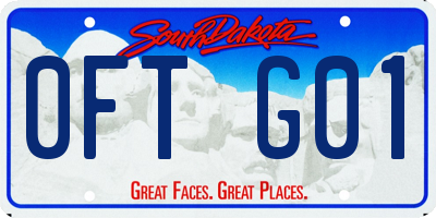 SD license plate 0FTG01