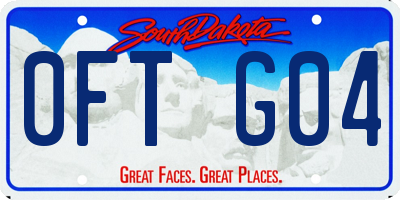 SD license plate 0FTG04