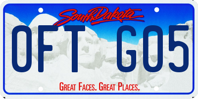 SD license plate 0FTG05