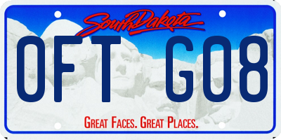SD license plate 0FTG08