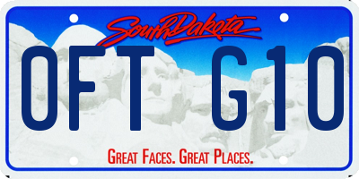 SD license plate 0FTG10
