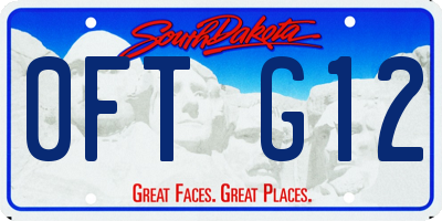 SD license plate 0FTG12
