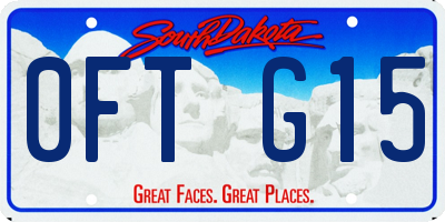 SD license plate 0FTG15
