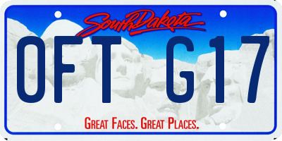 SD license plate 0FTG17