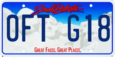 SD license plate 0FTG18