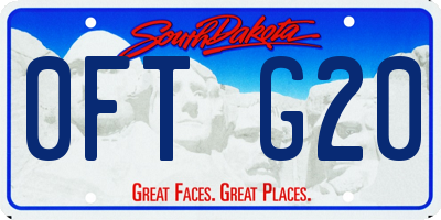 SD license plate 0FTG20