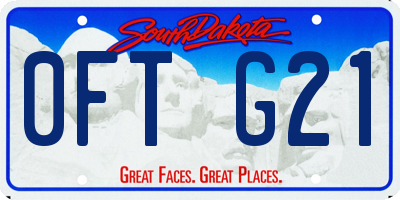 SD license plate 0FTG21