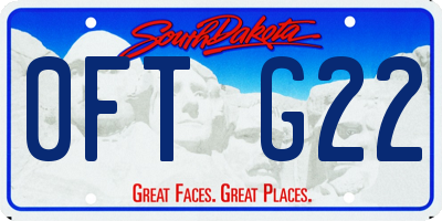 SD license plate 0FTG22