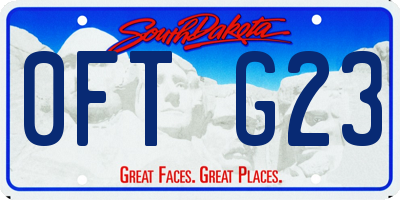 SD license plate 0FTG23