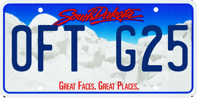 SD license plate 0FTG25