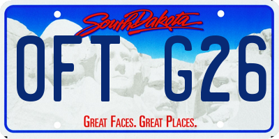 SD license plate 0FTG26