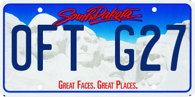 SD license plate 0FTG27