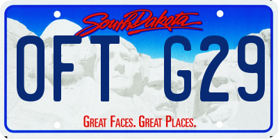 SD license plate 0FTG29