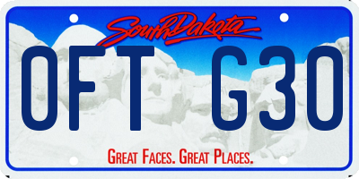 SD license plate 0FTG30