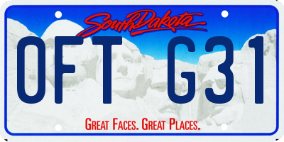 SD license plate 0FTG31