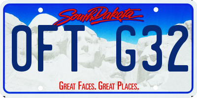SD license plate 0FTG32