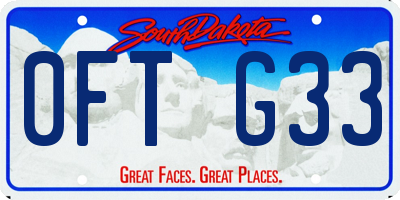 SD license plate 0FTG33