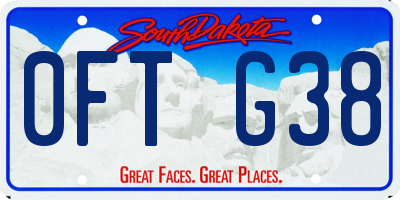 SD license plate 0FTG38