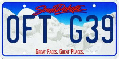 SD license plate 0FTG39