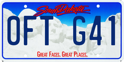 SD license plate 0FTG41