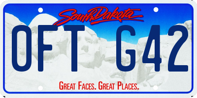 SD license plate 0FTG42