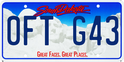 SD license plate 0FTG43