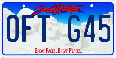 SD license plate 0FTG45