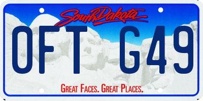 SD license plate 0FTG49