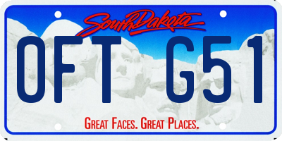 SD license plate 0FTG51