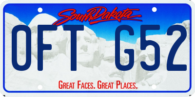 SD license plate 0FTG52